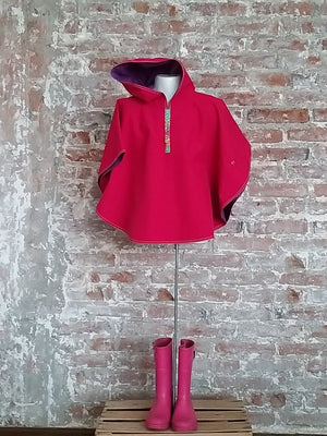 Capa Impermeable con capucha (fucsia)