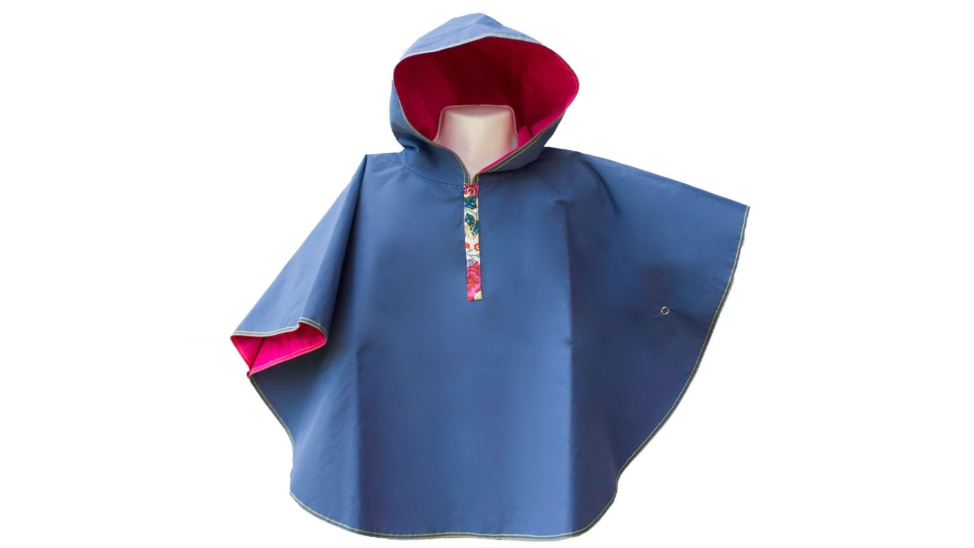 Capa Impermeable con capucha (azul pizarra)