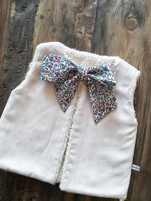 Chaleco Reversible Suede y Borrega (hueso)