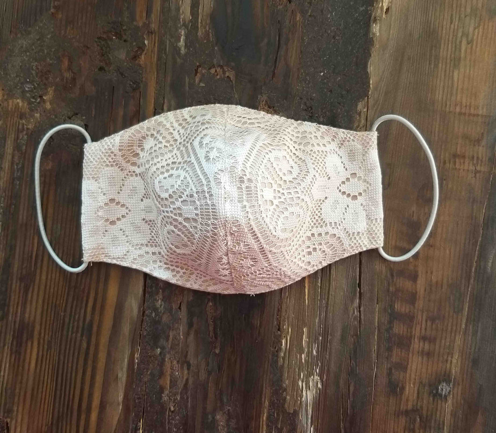Cubrebocas Papel Picado Beige B (niña y adulto)