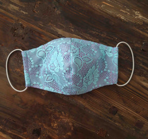 Cubrebocas Papel Picado Morado-Azul claro B