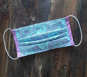 Cubrebocas Papel Picado Morado-Azul claro (niña y adulto)