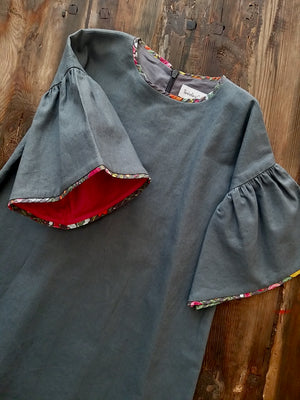 Vestido Lino Gris