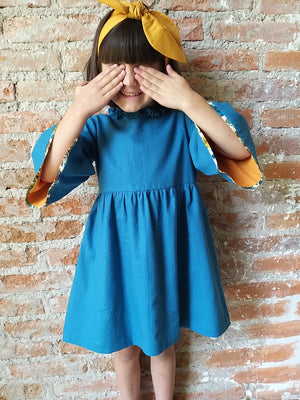 Vestido lino manga sorpresa